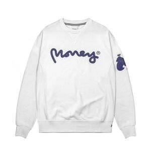 Money Unisex Adult Ape Knitted Logo Long-Sleeved Sweatshirt / White